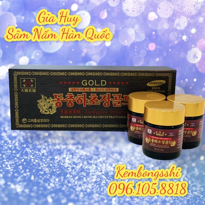 [DATE MỚI] Cao Đông Trùng Hạ Thảo GOLD Hộp Gỗ Đen 3 lọ Hàn Quốc