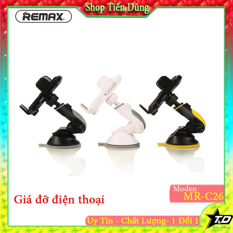 Giá đỡ điện thoại Remax RM C26 gắn xe hơi xoay 360 độ chất liệu silicon và nhưa ABS cao cấp