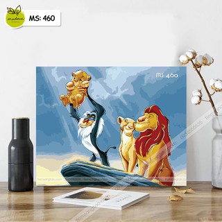 Tranh tô màu theo số Vua sư tử chào đời T460