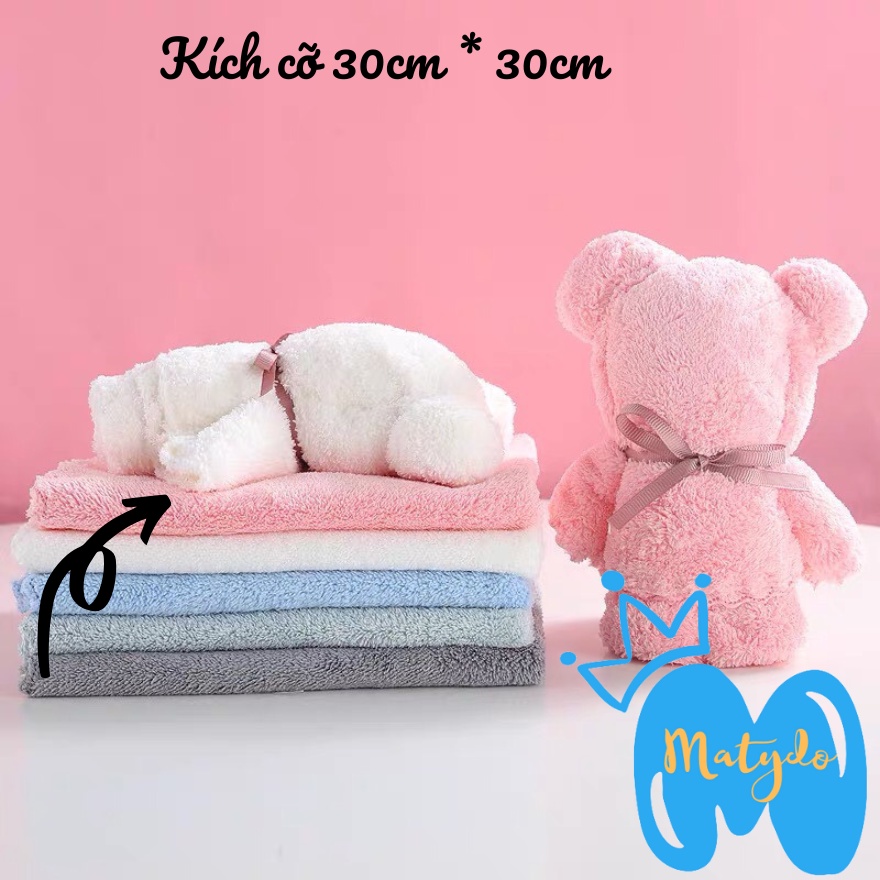 Khăn cho bé cotton cao cấp mềm mại thấm sữa rửa mặt lau mũi 30cm tặng kèm túi đựng