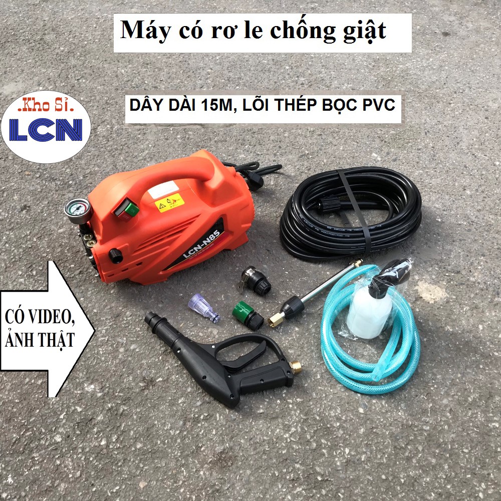 Máy Rửa Xe Mini LCN N85 [Công nghệ Mới]FREESHIP1Dây Đồng Hàng Loại 1 [Chính Hãng] Máy Rửa Xe Cao Áp [Chuyên sỉ]