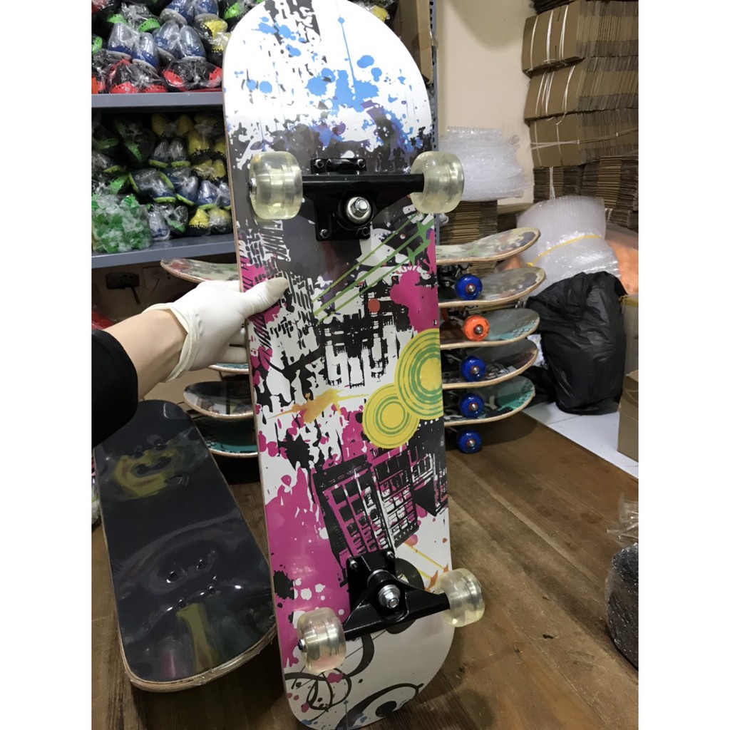 [ĐẠI HẠ GIÁ] Ván trượt Skateboard cao cấp (Ván trượt thể thao mặt nhám bánh cao su) hàng chuẩn tốt ...