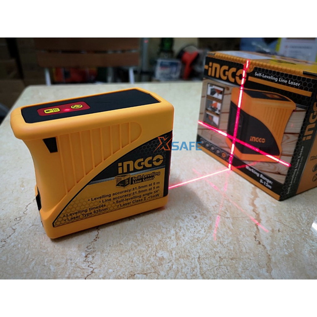 Máy đo mực cân bằng xây dựng INGCO HLL156501 đo laser cân bằng 2 chiều Máy đo hoạt động thông minh, chất liệu cao cấp