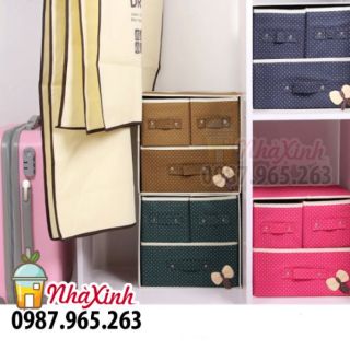 Hộp vải đựng đồ 3 ngăn / Hộp đựng đồ lót 3 ngăn