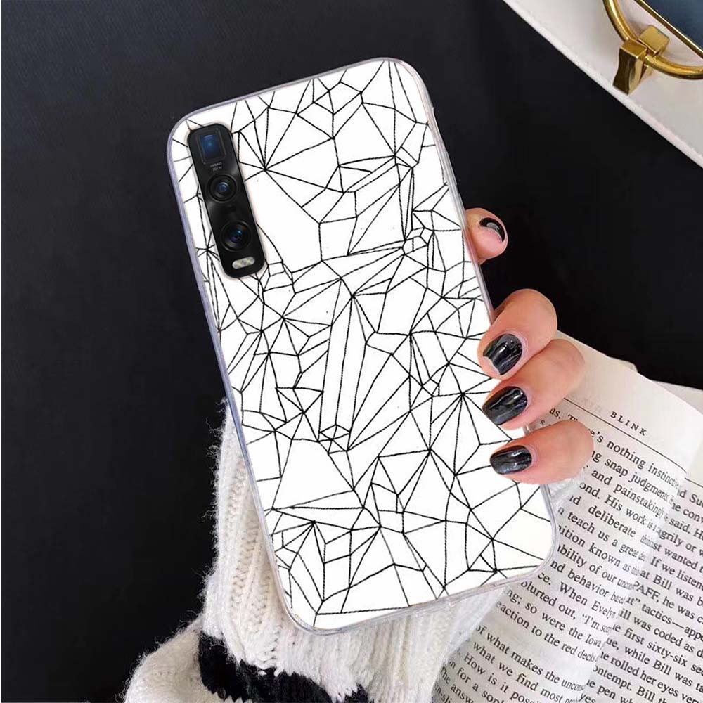 Ốp điện thoại trong suốt họa tiết hình học đơn giản cho LG G6 G7 G8 ThinQ V20 V30 V30S V35 V40 V50 V50S V60