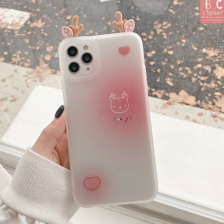 Ốp điện thoại TPU gắn tai thỏ / hươu đáng yêu thích hợp cho Apple iPhone 7/8/se/X/XS/XR/11/12/13/Pro Max/Mini