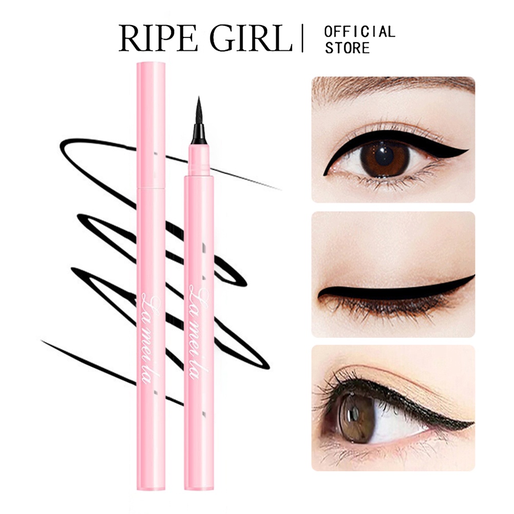 Bút Kẻ Mắt Ripe Girl Km8 Chống Thấm Nước Lâu Trôi Trang Điểm Chuyên Nghiệp Vỏ Màu Hồng/ Tấm Khuôn Kẻ Lông Mày