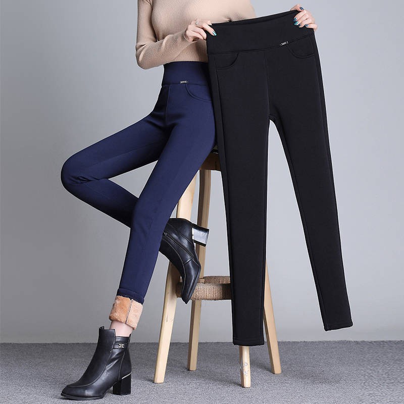 Quần legging nỉ dành cho phụ nữ mặc ngoài các mẫu mùa xuân, thu và đông, bà mẹ trung niên, người niên mập mạp c