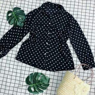 ÁO SƠ MI OVERSIZE KÈM KHĂN QUÀNG CỔ