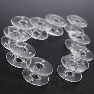 10 Pcs Clear Empty Bobbins Thread String Sewing Machine Plastic Empty Spool