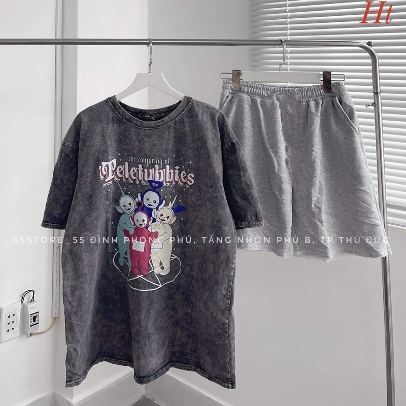 Bộ loang tele quần xám H2B768