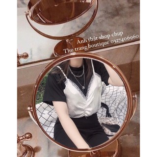 set croptop áo phi bóng rút dây mặc được 2 kiểu (ảnh thật)