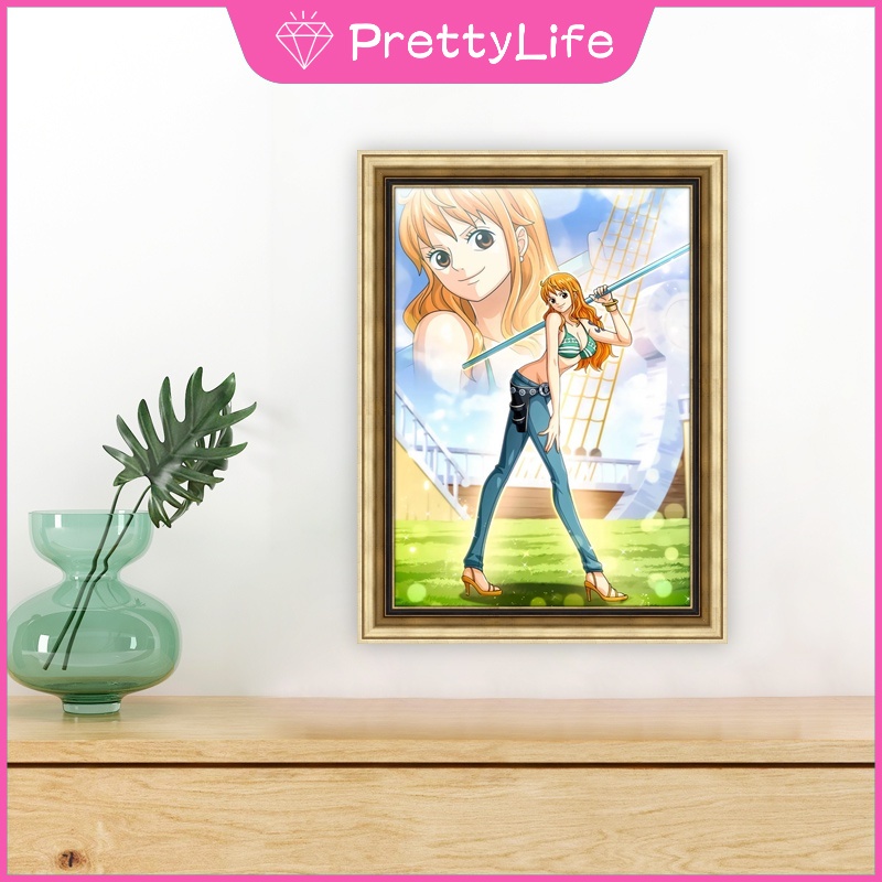 Bộ Tranh Đính Đá 5D Họa Tiết Hoạt Hình One Piece Độc Đáo Kích Thước 30x40cm DIY Dùng Trang Trí Nhà Cửa