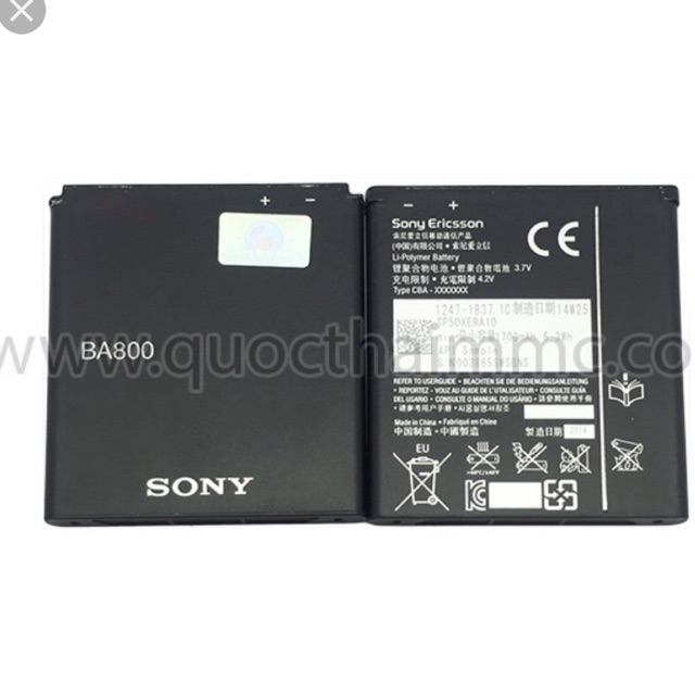 [SHIPNOW] Pin thay xịn BA-800 Sony xperia LT25i/ LT26i zin - Bảo hành 6 tháng
