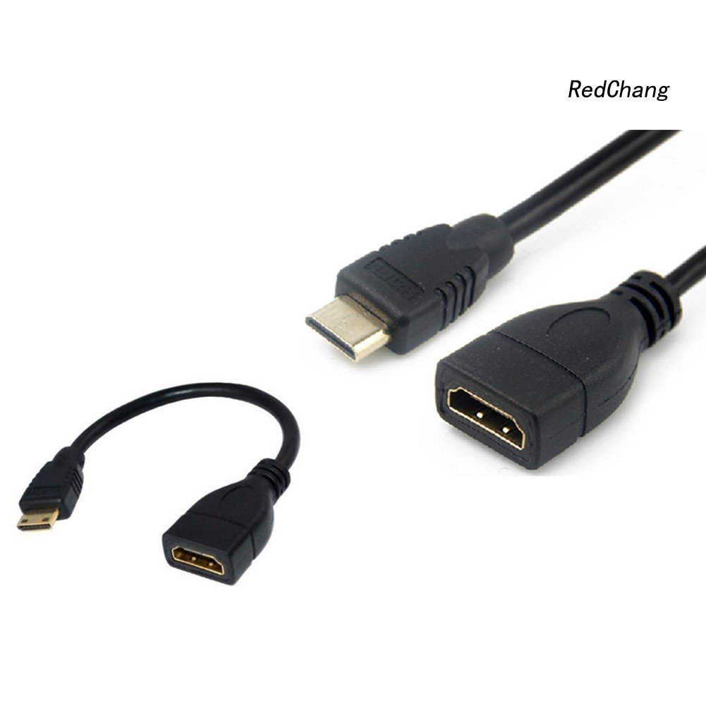 -SPQ- 1.4V Mini HD 1080P HDMI Female to Male Adapter Converter Cable for Projector