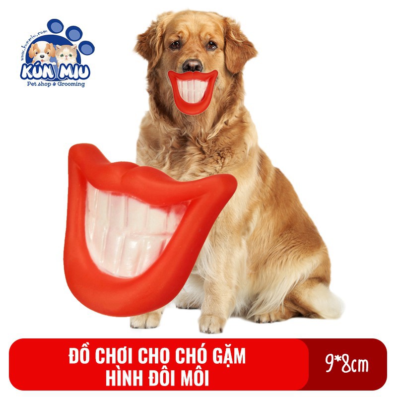 Đồ chơi chút chít cho chó hình đôi môi dễ thương Kún Miu chất liệu nhựa PP an toàn