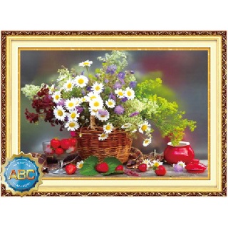 Tranh đính đá bình hoa đẹp y8180 - - tranh chưa đính