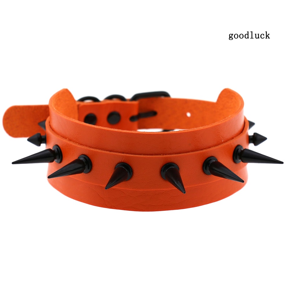 Vòng Cổ Da Đính Đinh Tán Phong Cách Punk Cá Tính