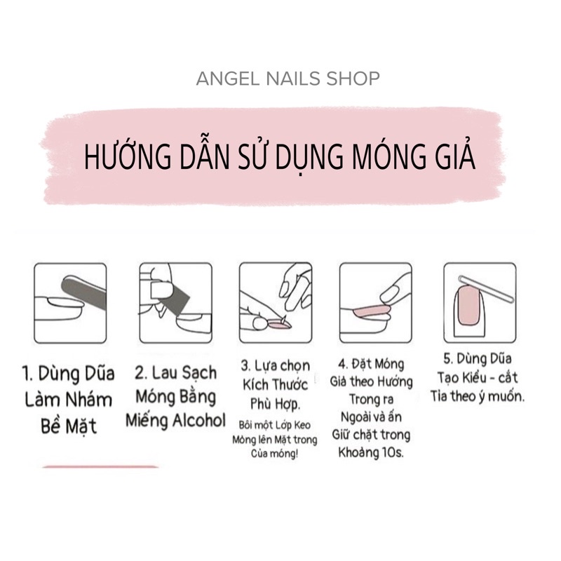 [Hàng có sẳn]Bộ 24 móng giả đính charm siêu cưng