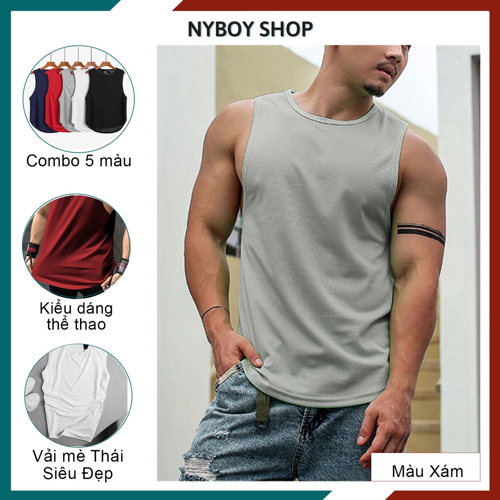 Áo thun ba lỗ nam sát nách, áo ba lỗ nam hàn quốc tanktop basic màu trơn