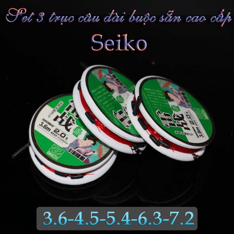 Trục Câu Đài Quấn Sẵn (Bộ 3 Chiếc) Seiko Nhật Bản Nylon Tàng Hình Siêu Khoẻ Chống Bào Mòn Cao Cấp