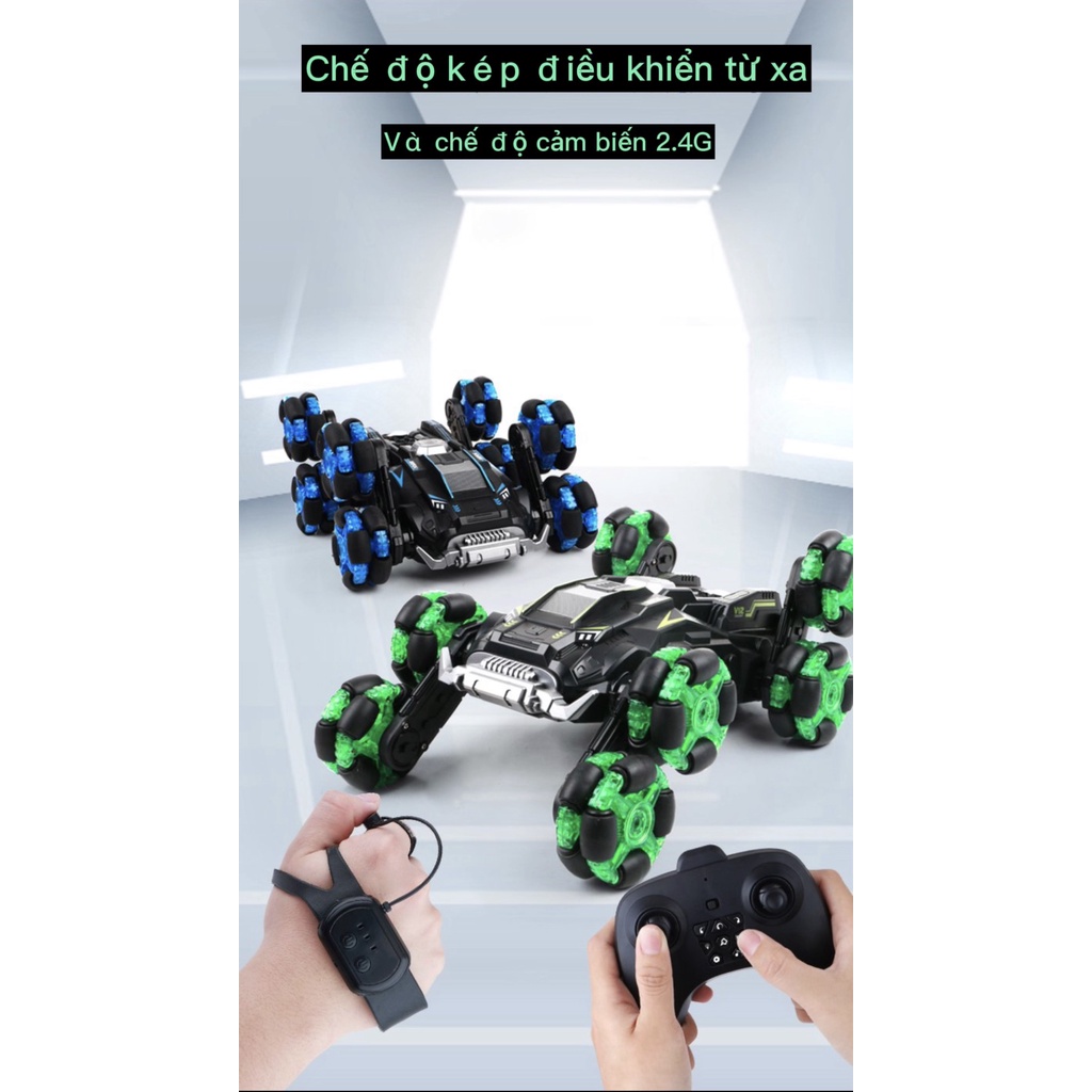 Xe Ô Tô 8 Bánh Điều Khiển Từ Xa, Cảm Biến, Biến Dạng Bánh Vượt Địa Hình
