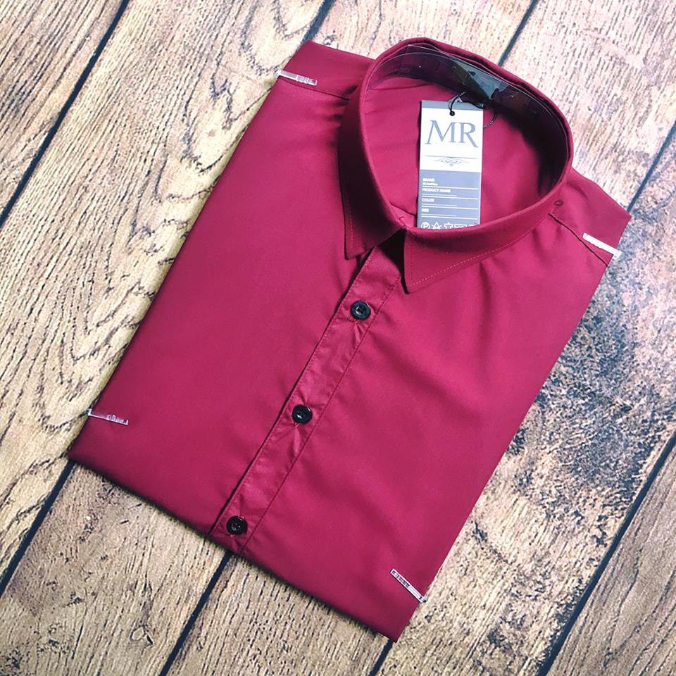 Áo Sơ mi nam dài tay Đỏ Đô Lụ không nhăn, Sơ mi nam trơn giá rẻ