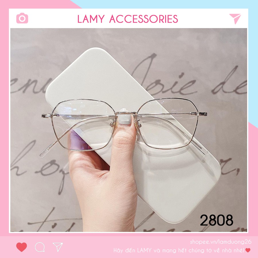 Gọng Kim Loại Mảnh Dáng Lục Giác Hàn Quốc 2808