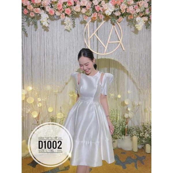 ĐẦM NỮ TAY PHỒNG TAFTA ĐÍNH CƯỜM 2 BÊN BIGSIZE