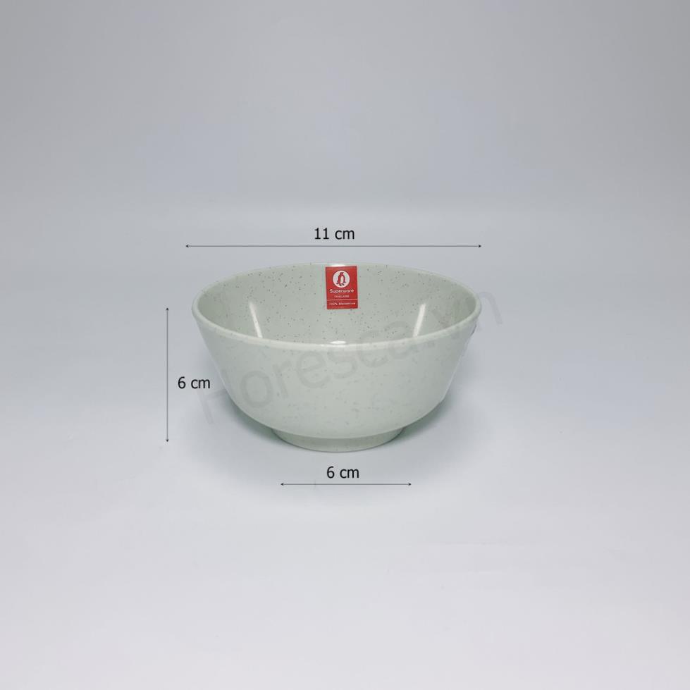 (HÀNG ĐẸP) Bộ Bát Cơm Và Bát Súp Nhựa Phíp 100% Melamine Xanh Đá - Green Stone
