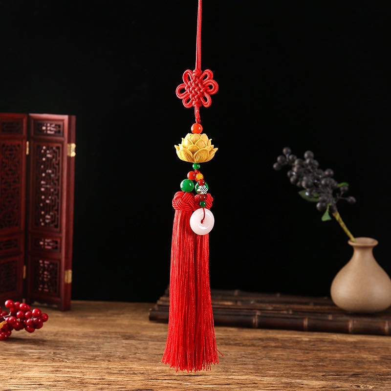 Dây treo xe ô tô hình Quan Âm - khánh treo xe hơi hình hoa sen, Di Lặc (nhiều mẫu), nhận khai quang có phí