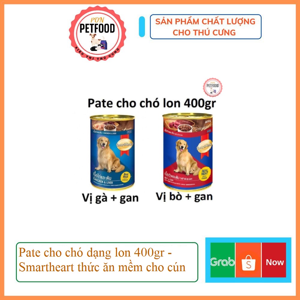 Pate cho chó dạng lon 400gr - Smartheart thức ăn mềm cho cún