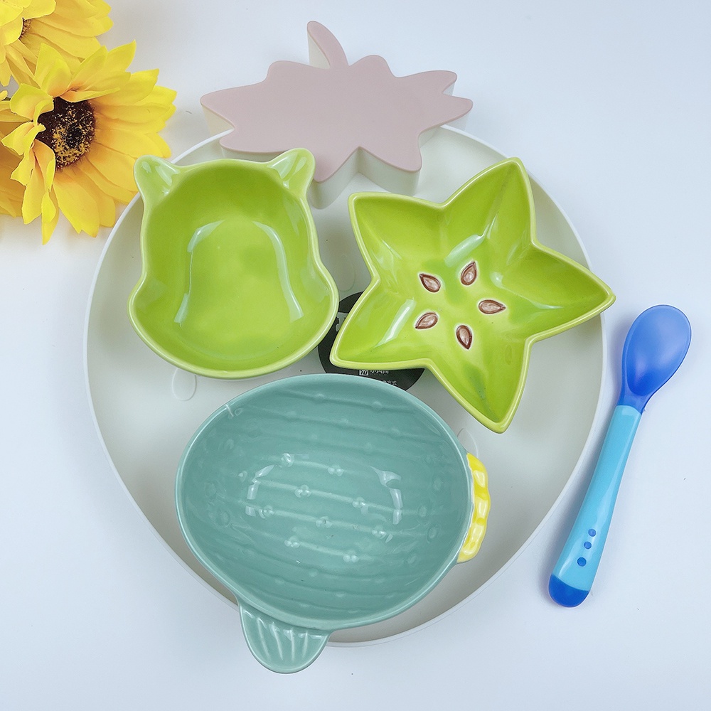 Set Bát Sứ Ăn Dặm Bộ Bát Sứ Ăn Dặm Kèm Khay Tặng Thìa Cho Bé Đồ Dùng Ăn Dặm Cho Bé Nhiều Hình Đáng Yêu Ngộ Nghĩnh