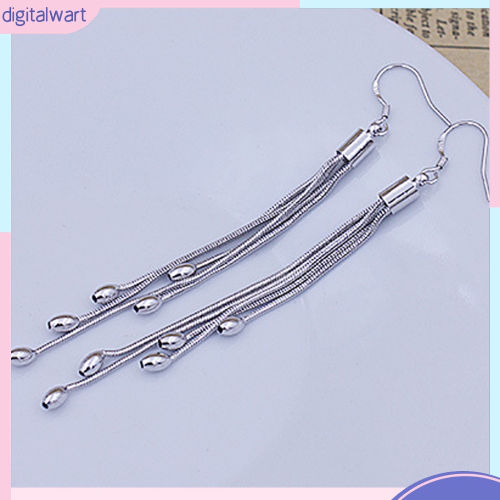 Đôi khuyên tai dáng dài tua rua đính hạt ngọc tròn nhân tạo sang trọng thời trang cho nữ