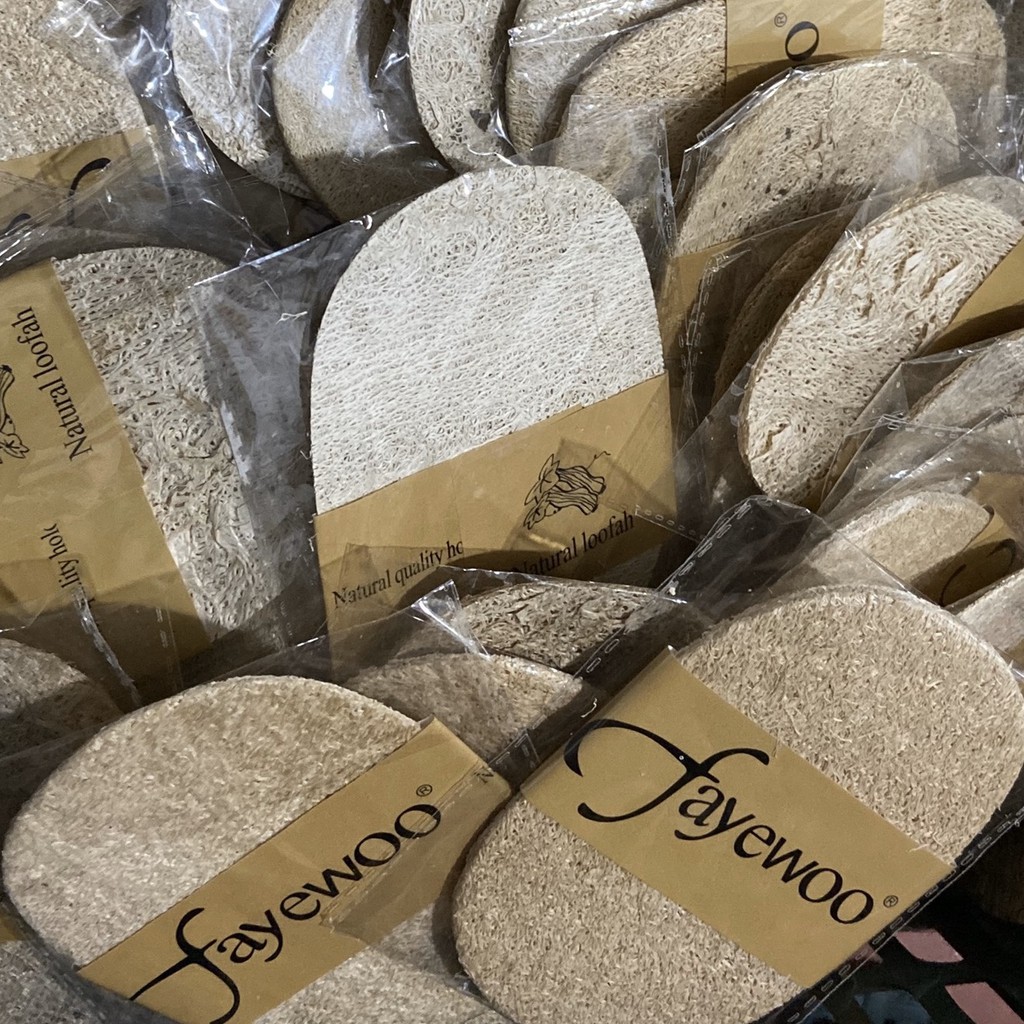 Xơ mướp rửa bát - có thể làm bông tắm,đã ép sẵn - sẽ nở to khi nhúng nước