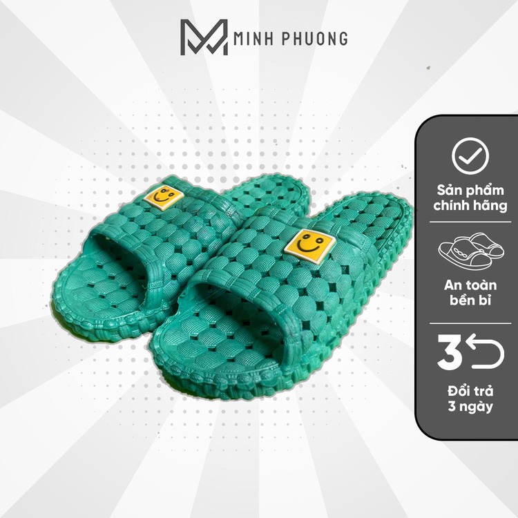 Dép đi trong nhà tắm, văn phòng chống trơn trượt, mềm êm chân, xốp đan mặt cười sản xuất tại xưởng