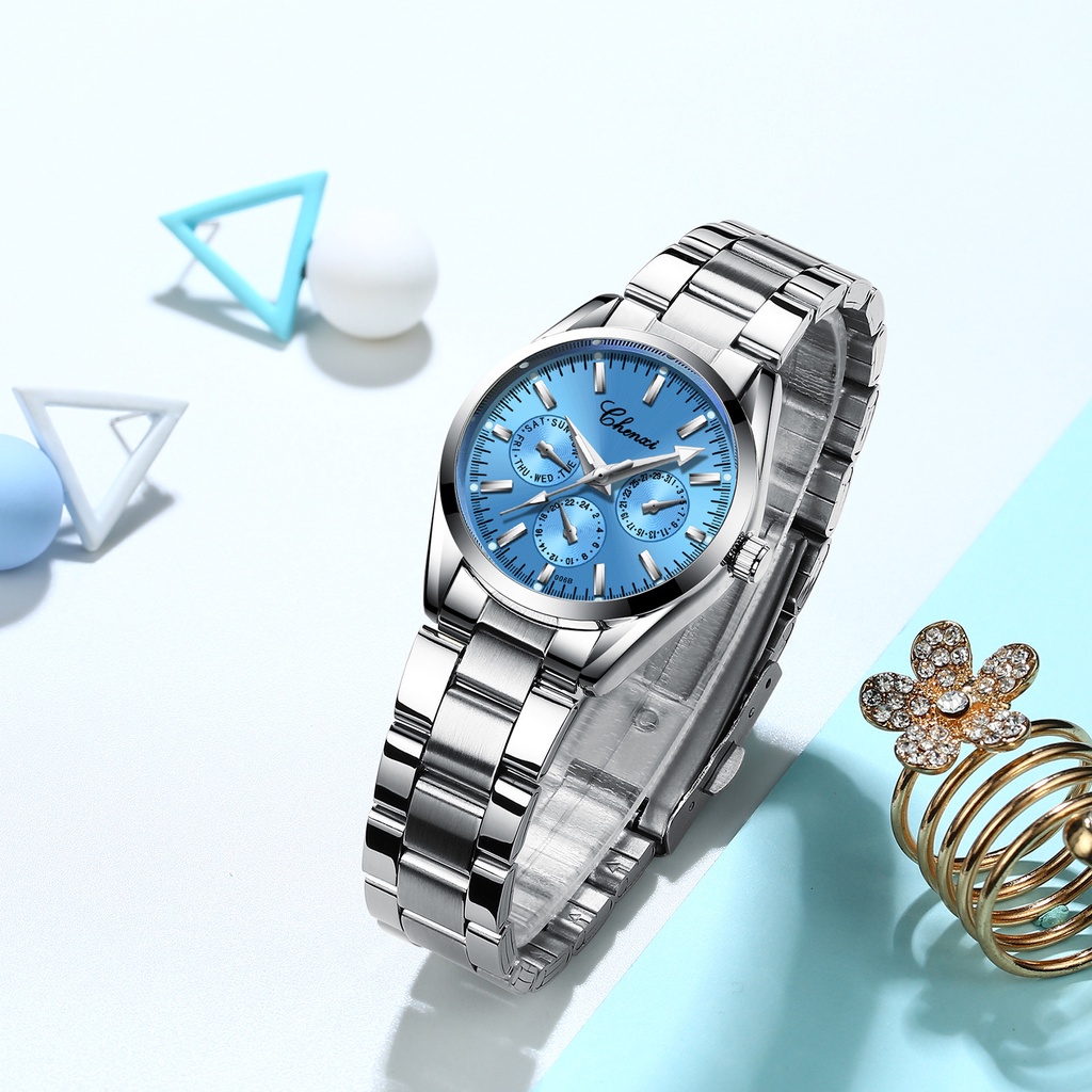 Chenxi Đồng Hồ quartz 006B Chất Liệu Thép Không Gỉ Mạ Vàng Chống Thấm Nước Chất Lượng Cao Cho Nữ