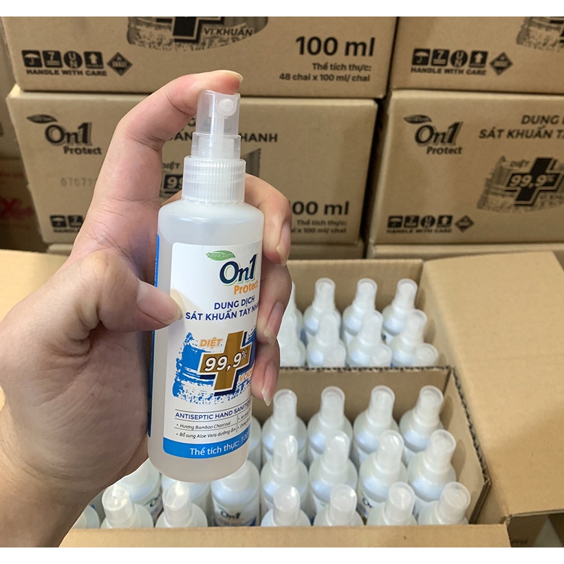 COMBO 3 chai dung dịch sát khuẩn tay nhanh ON1 protect hương BamBoo Charcoal (3 chai x 100ml) C0201