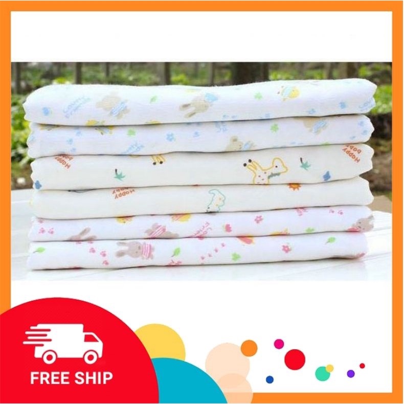 Khăn tắm xô in hình cao cấp 6 lớp 75*80cm cho bé hãng Nhật Nam hình ngộ nghĩnh đáng yêu săn sợi không xổ lông