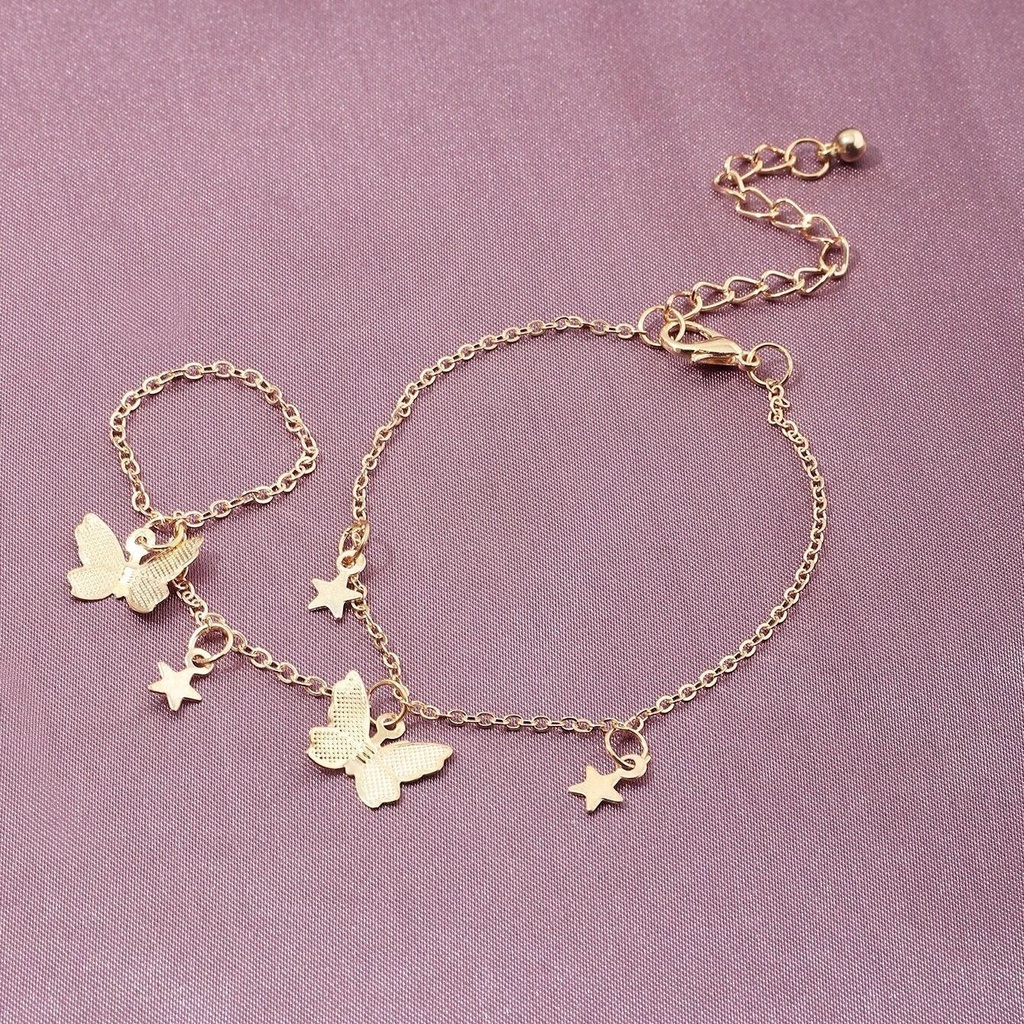 Vòng tay RINHOO phối chuỗi dây xích đính ngọc trai giả phong cách hip hop thời trang cá tính