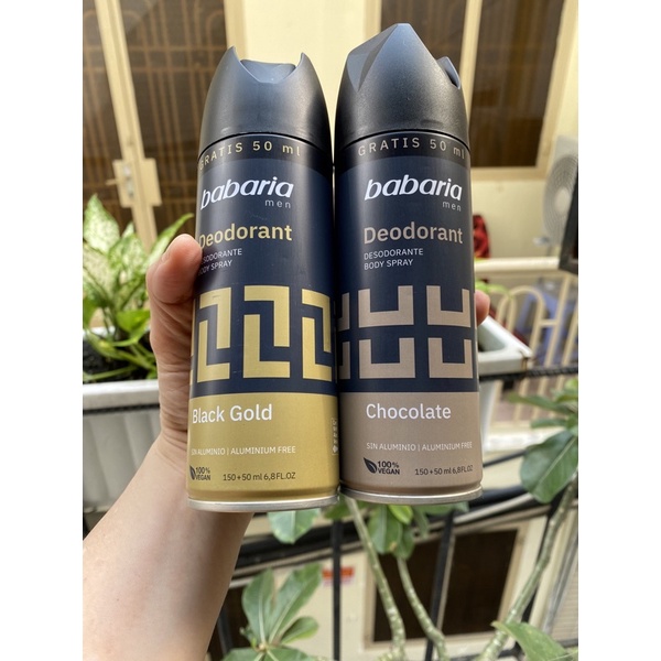Xịt khử mùi Nam Babaria Hàng Tây Ban Nha 200ml hàng công ty