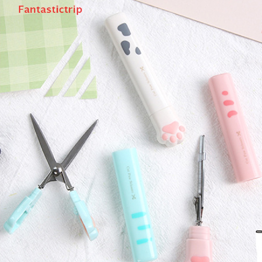 Kéo Cầm Tay Mini Bằng Thép Không Gỉ Hình Chân Mèo Dễ Thương