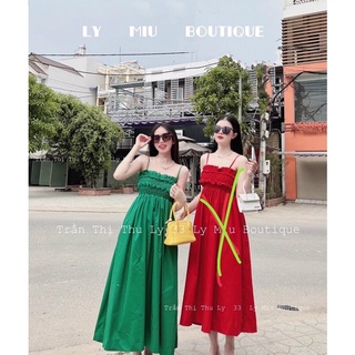 Đầm babydoll 2 dây nhún thun ngực dáng dài siêu đẹp.