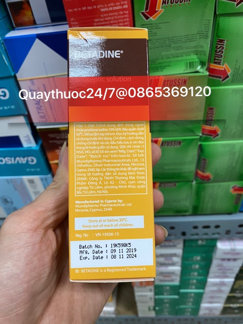 DUNG DỊCH SÁT KHUẨN VẾT THƯƠNG BETADINE (125ml)