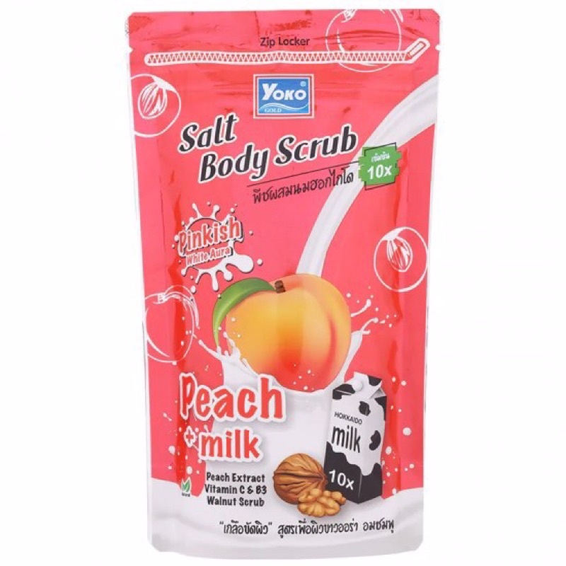 Muối Tắm Spa Tẩy Tế Bào Chết Sữa & Đào Yoko Gold Peach & Milk Salt Body Scrub 350g