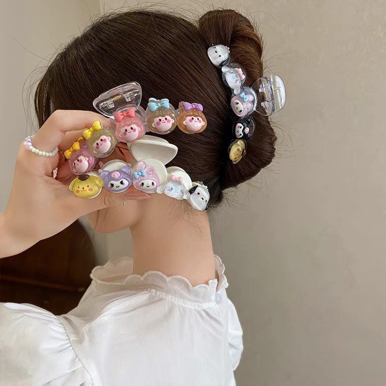 Kẹp tóc càng cua gắn charm hoạt hình Sanrio dễ thương