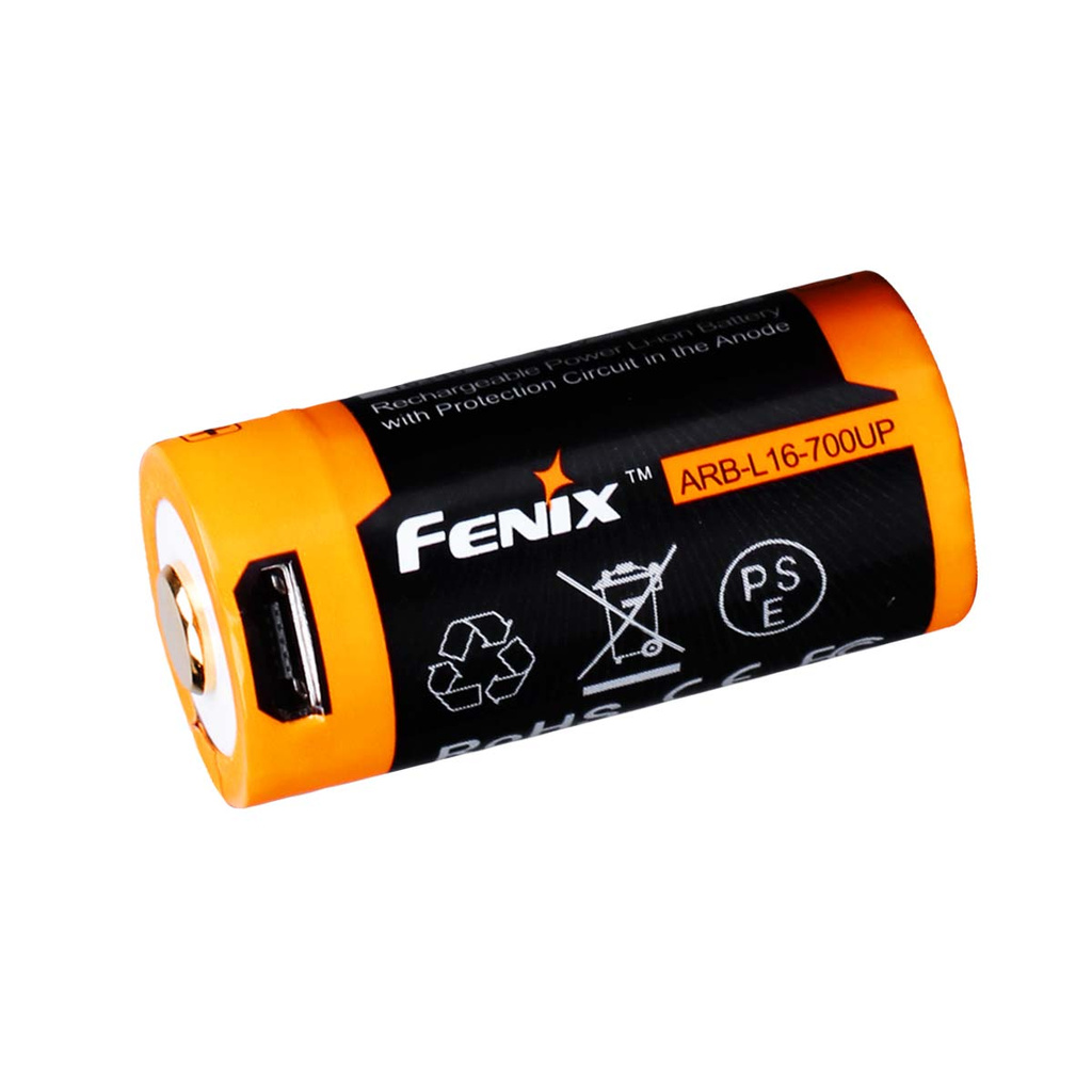 CHÍNH HÃNG PHÂN PHỐI - (01 viên) Pin sạc Fenix 16340 - ARB-L16-700UP - 700 mAh (tích hợp sạc Micro USB trên thân pin)