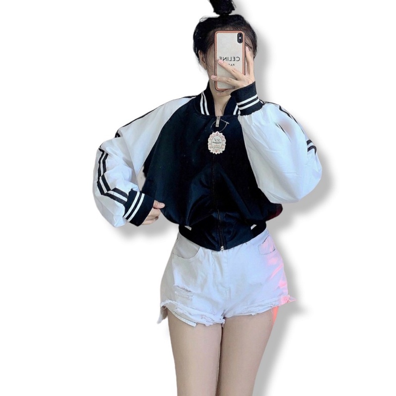 Áo Khoác Bomber Nữ Sọc Tay [ HÌNH THẬT SP ] - ĐĂNG QUANG CLOTHER