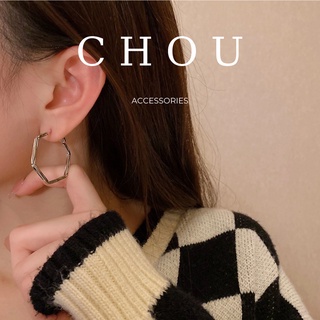 Khuyên tai tròn lục giác | chou accessories |