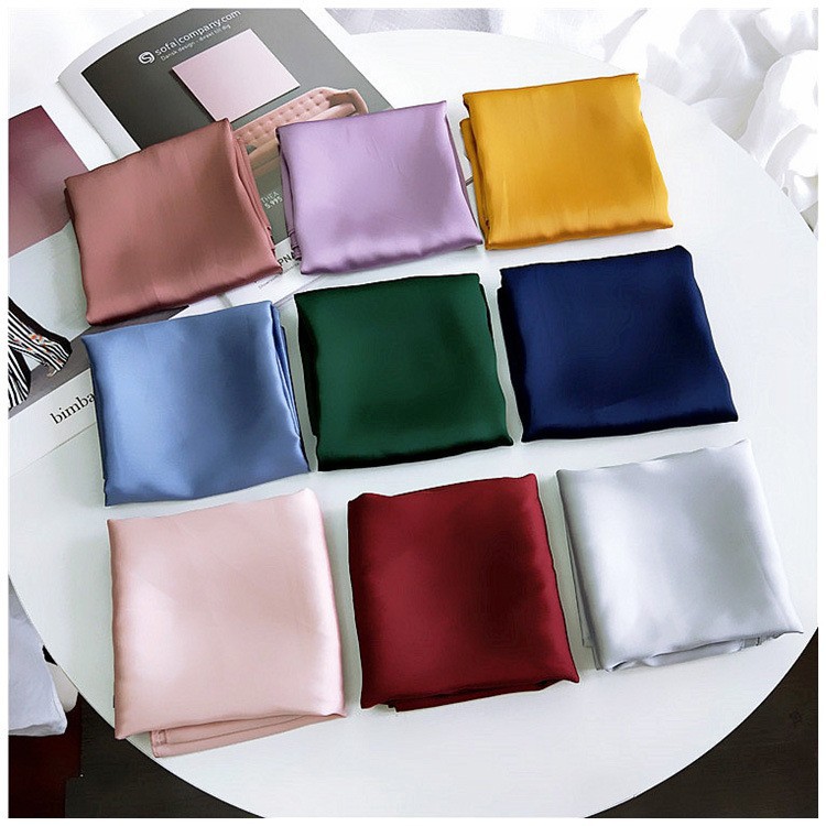 Khăn turban vuông satin trơn một màu 70x70cm